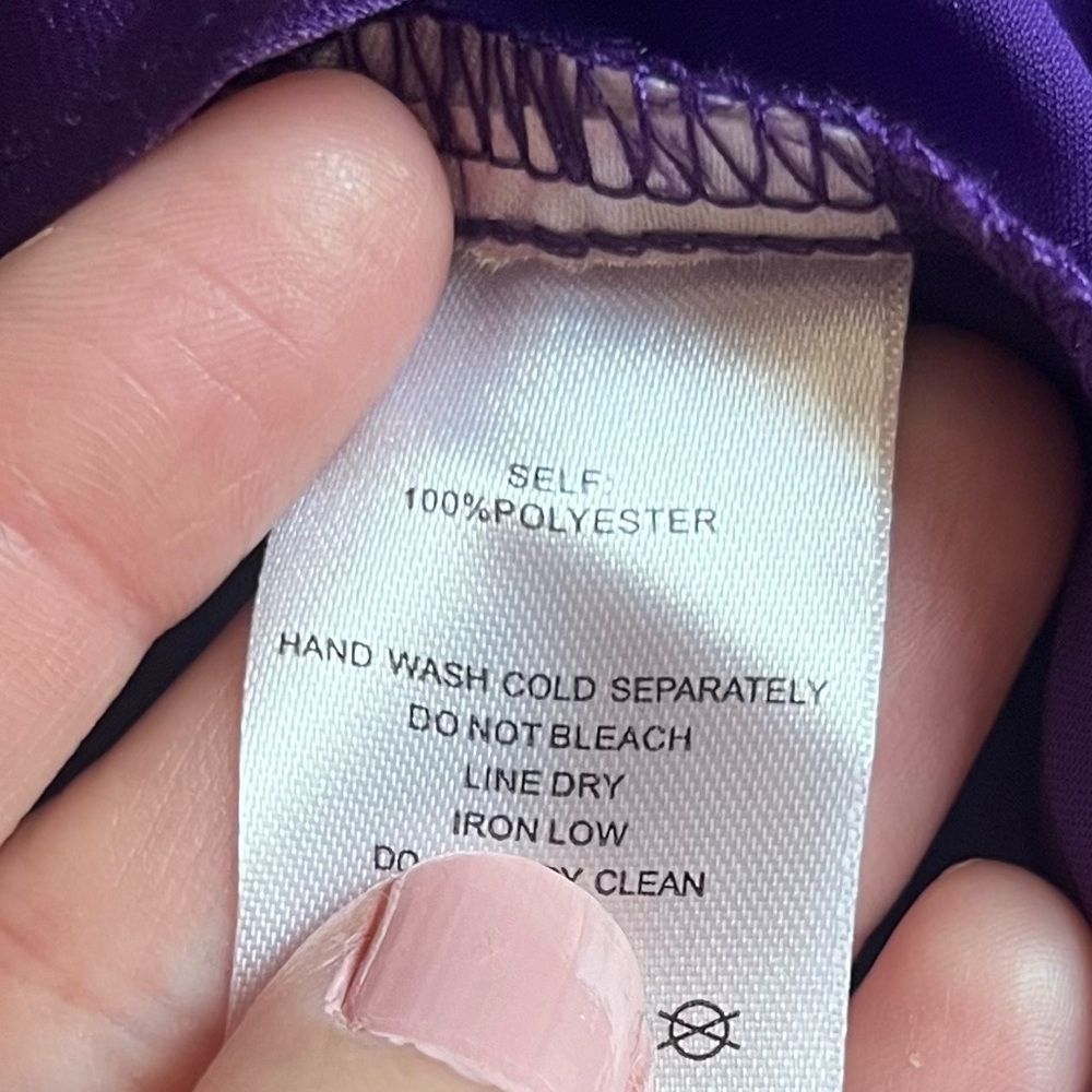 Lulumari Scallop Front Wrap Skirt Women’s Size L Purple - Picture 15 of 15